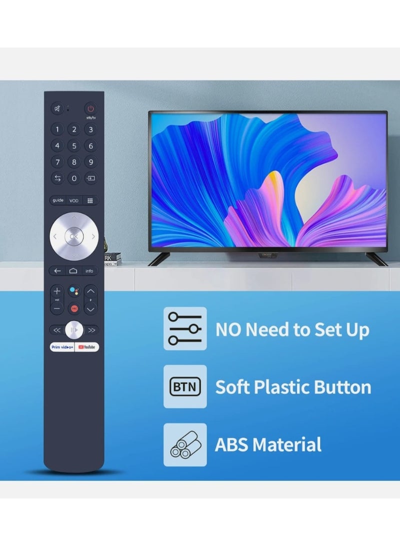 Remote Du Remote For RUWIDO TV 865A Bluetooth Remote Control with Voice Assistant and Youtube Button (Black) - Image 5